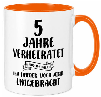 5 Jahre Verheiratet, immer noch am Leben! lustiger Spruch Geschenk Humor Tasse