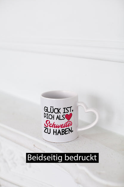 Schwester Tasse | Statement Glück Geschwister Geschenk Humor Geschenkidee