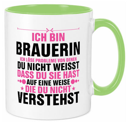 Löse Probleme: Brauerin | Bier Brauerei Geschenkidee Humor Tasse