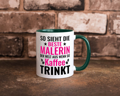 Kaffee trinkt: Malerin | Malerinnen lustiger Spruch Geschenk Humor Geschenkidee Tasse