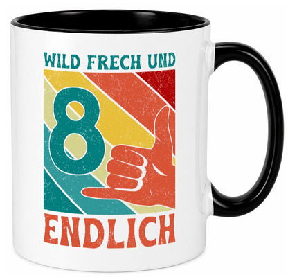 8. Geburtstag | 8 Jahre Wild und Frech Humor Geschenkidee Tasse