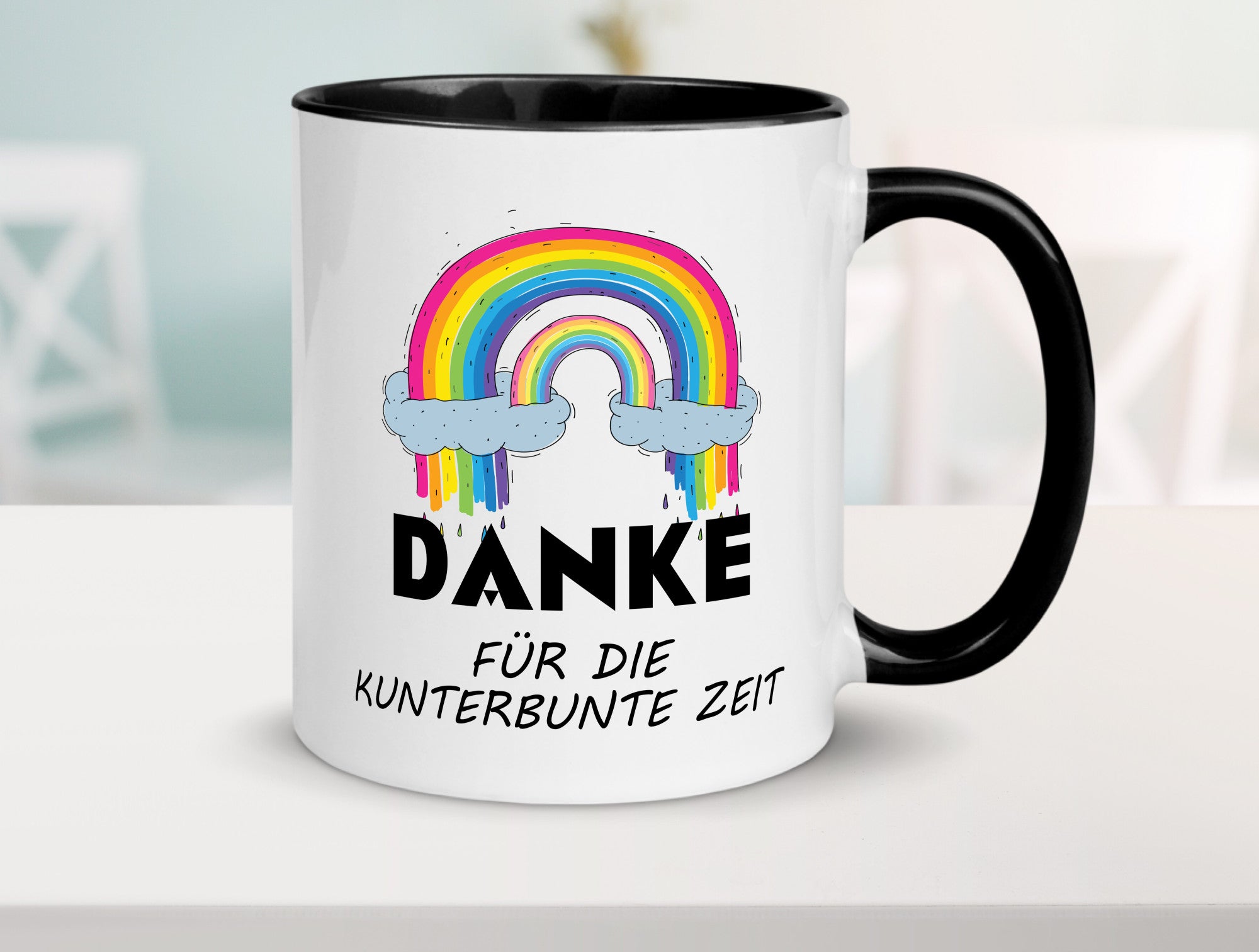 Danke für die Kunderbunte Zeit | Regenbogen lustiger Spruch Geschenk Humor