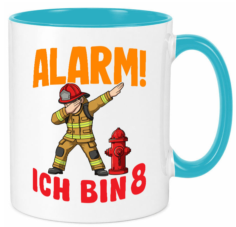 8. Geburtstag | 8 Jahre Feuerwehr Junge lustig Geschenkidee Geschenk Tasse