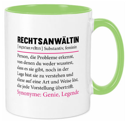 Rechtsanwältin | Spruch Jurstin Anwältin Humor v2 lustiger Geschenk Tasse