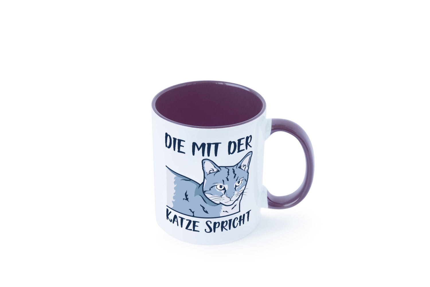 Die mit der Katze spricht | Humor Tierliebhaber Geschenkidee Tasse