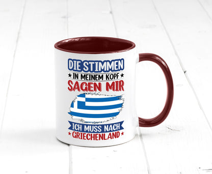 Griechenland | Urlaub Stimmen in meinem Kopf Traumland Humor Geschenkidee Tasse