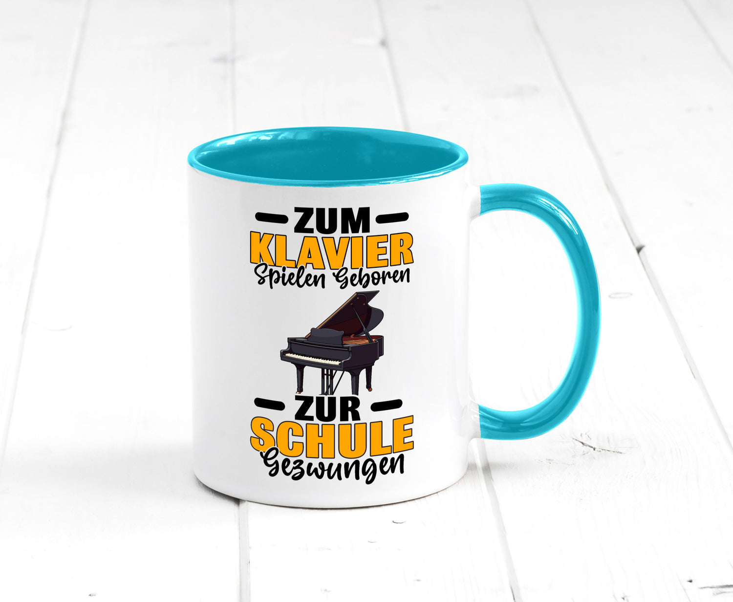 Zum Klavier spielen geboren zur Schule gezwungen v2 lustiger Spruch Geschenk