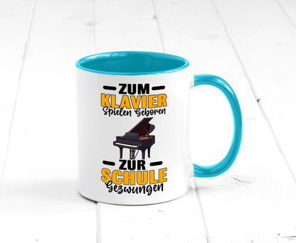 Zum Klavier spielen geboren zur Schule gezwungen v2 lustiger Spruch Geschenk