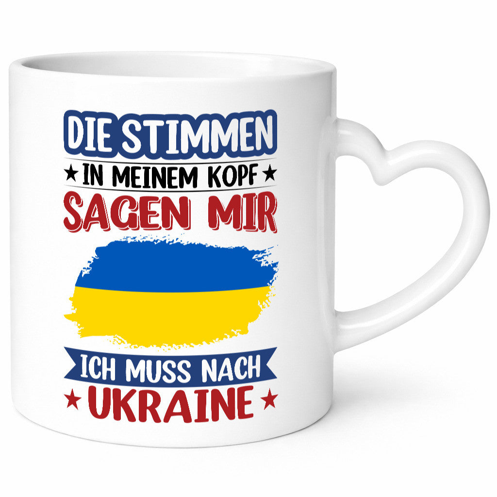 Ukraine | Urlaub Stimmen in meinem Kopf Traumland v2 Geschenkidee Humor Tasse