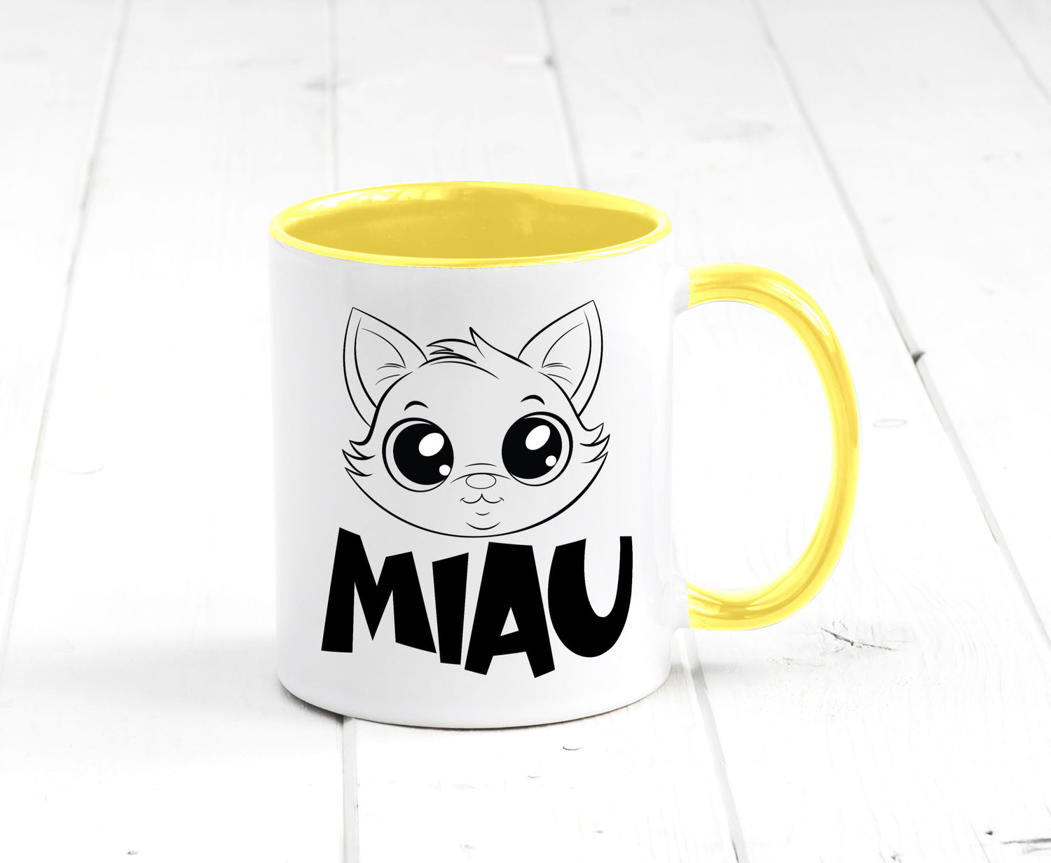 Miau | Katze Geschenkidee Tierliebhaber Humor Tasse