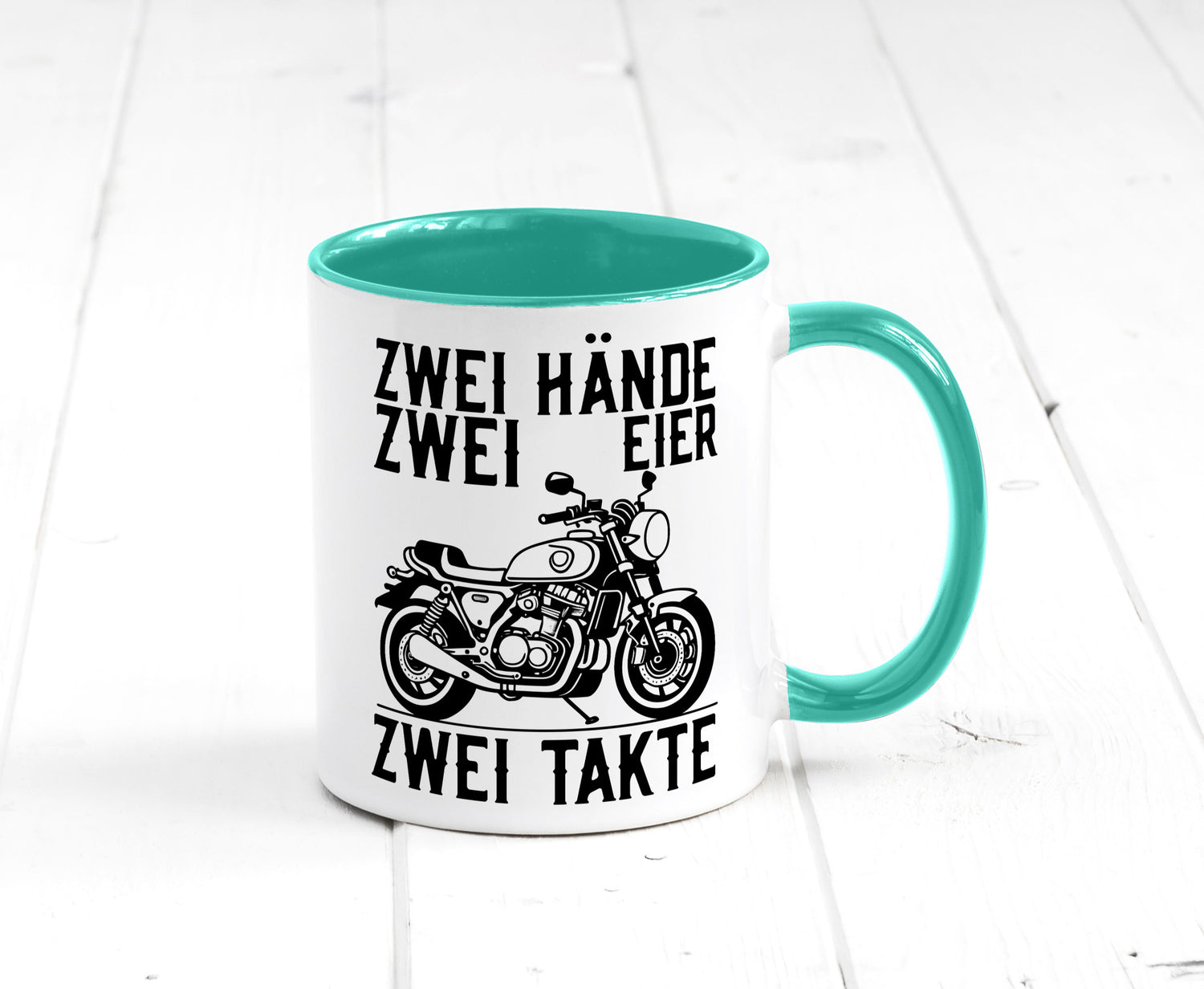 Zwei Hände | Zweitaktmotor Motorrad Moped Biker Geschenkidee Humor Tasse