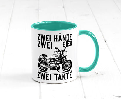 Zwei Hände | Zweitaktmotor Motorrad Moped Biker Geschenkidee Humor Tasse