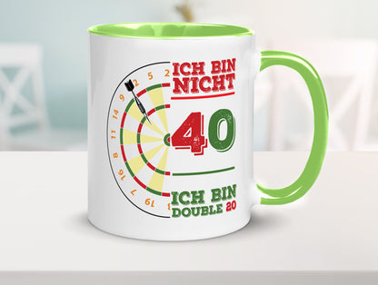 Ich bin nicht 40 double 80 | Dart spieler Geschenkidee Humor Tasse