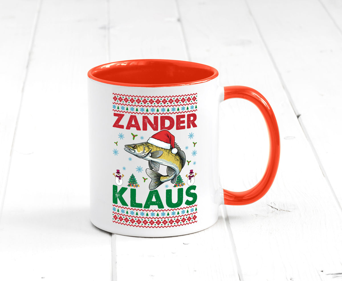 Zander Klaus | Ugly Christmas Angler Angeln v2 Geschenk Humor Geschenkidee Tasse