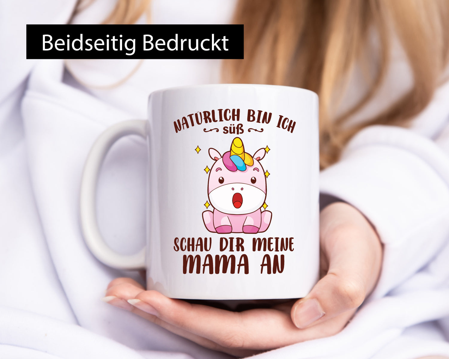 Ich bin süß schau dir meine Mama an | Muttertag Einhorn lustiger Spruch