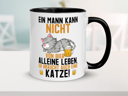 Von Bier leben | Mann braucht eine Katze Katzenliebhaber Geschenk Tierliebhaber