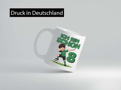 8. Geburtstag | 8 Jahre Fußballer Humor Geschenkidee Tasse