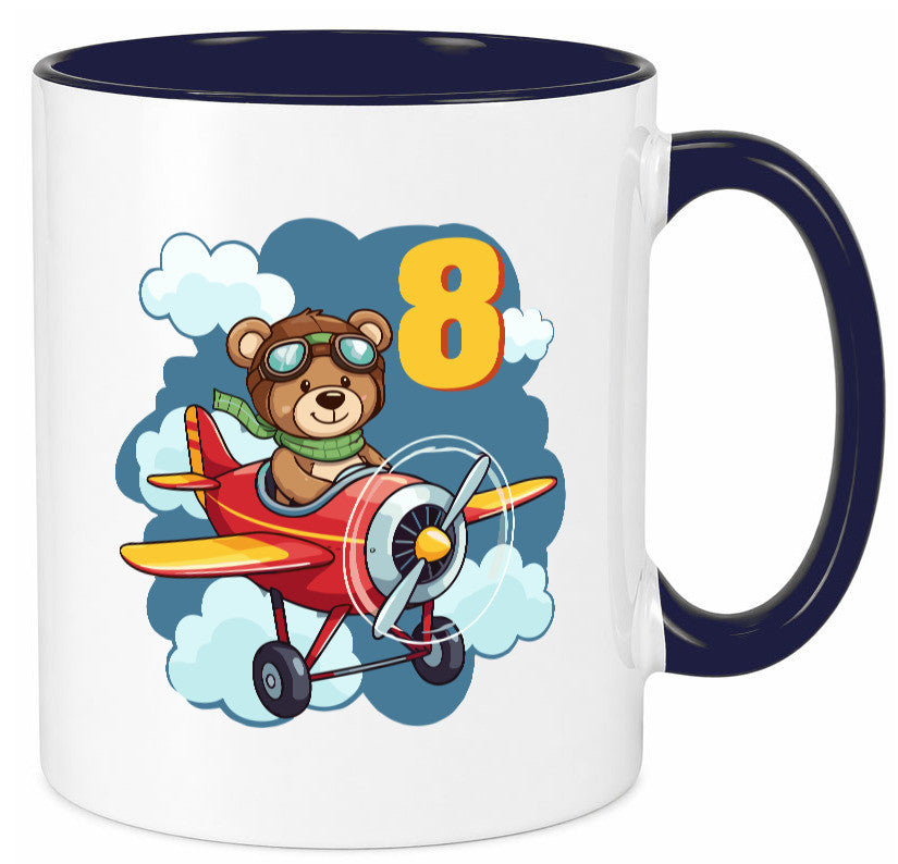 8. Geburtstag | 8 Jahre Kinder Pilot Flugzeug lustig Geschenkidee Geschenk Tasse