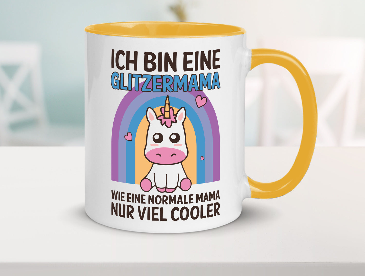 Glitzermama, wie normal, nur cooler | Einhorn Geschenkidee Familie Humor Tasse