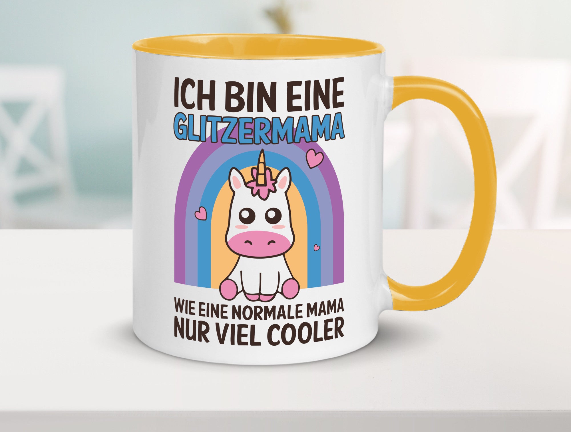 Glitzermama, wie normal, nur cooler | Einhorn Geschenkidee Familie Humor Tasse