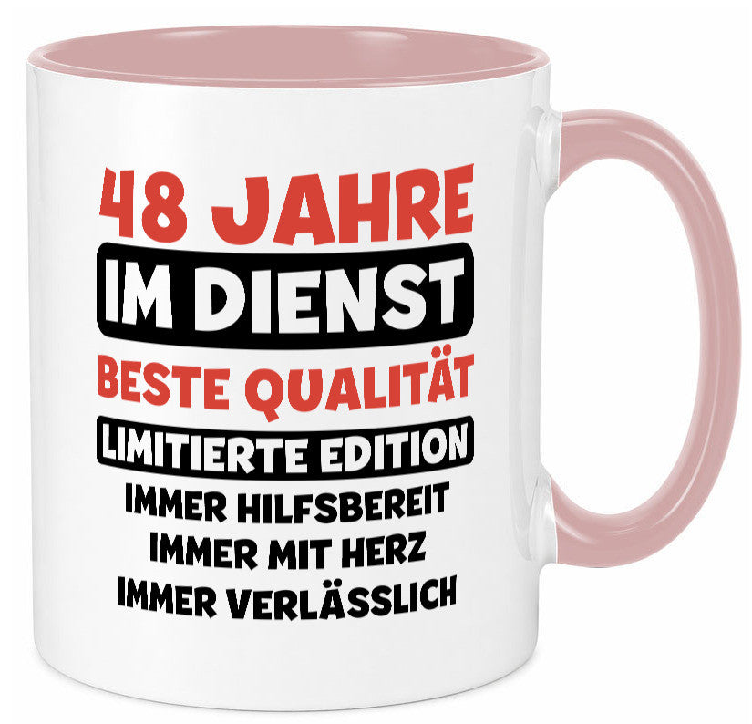 48 Jahre im Dienst | Jubiläum Arbeit v3 Humor Kollegen Büro Geschenkidee Tasse