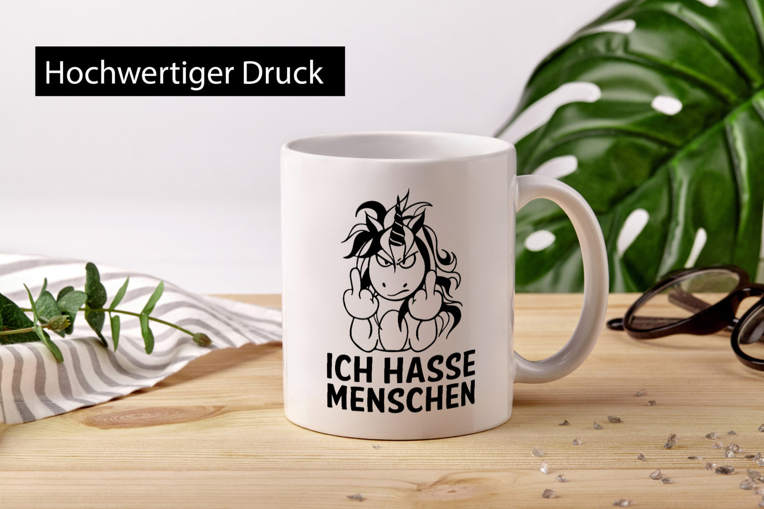 Ich hasse Menschen | Einhorn Stinkefinger lustig Humor Geschenkidee Geschenk