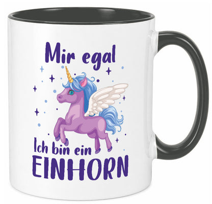 Mir egal, ich bin ein Einhorn | lustig Humor Geschenkidee Geschenk Tasse