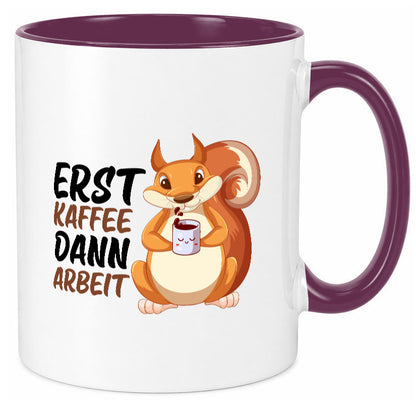 Erst Kaffee dann Arbeit | Büro Eichhörnchen Kaffeefreund Humor Kollegen