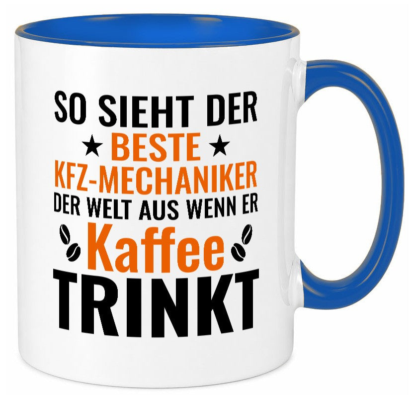 Kaffee trinkt: KFZ-Mechaniker | Werkstatt Mechaniker lustig Humor Geschenkidee Tasse