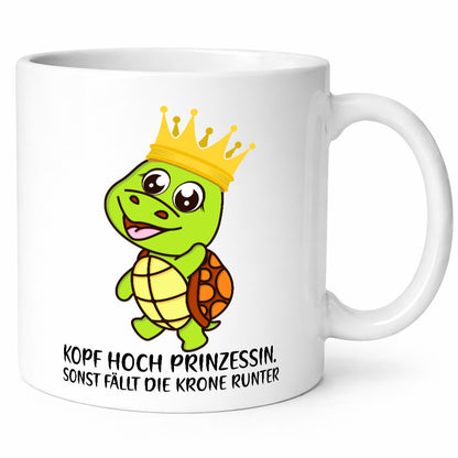 Kopf hoch Prinzessin | Krone süße Schildkröte Comic lustig Humor Geschenkidee