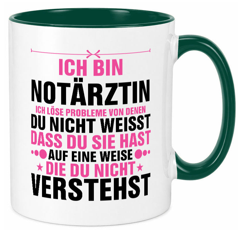 Löse Probleme: Notärztin | Ãrztin v2 lustiger Spruch Geschenk Humor Tasse