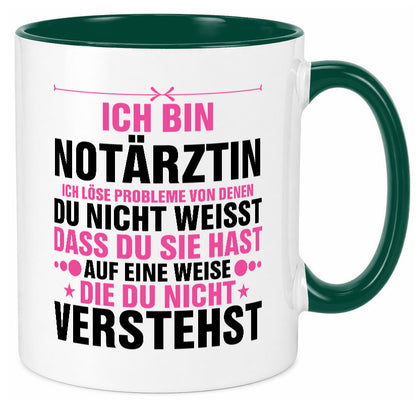 Löse Probleme: Notärztin | Ãrztin v2 lustiger Spruch Geschenk Humor Tasse