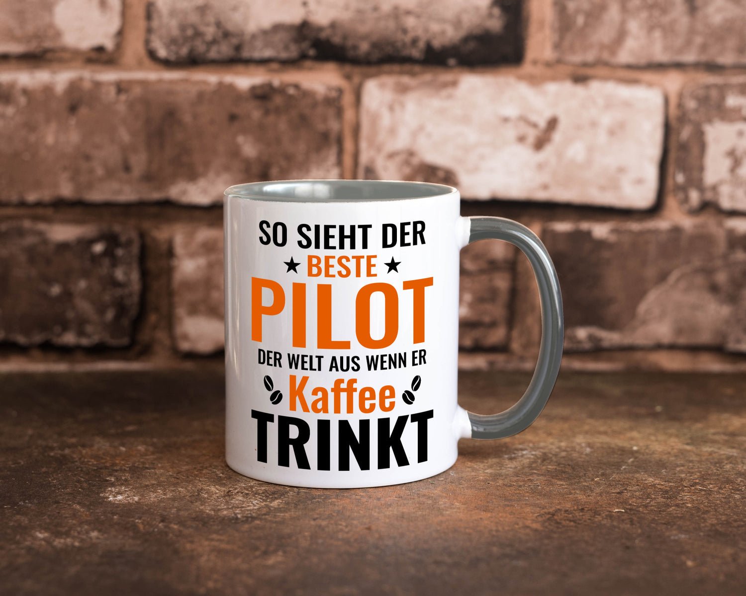 Kaffee trinkt: Pilot | Flugzeug Piloten lustiger Spruch Geschenk Humor