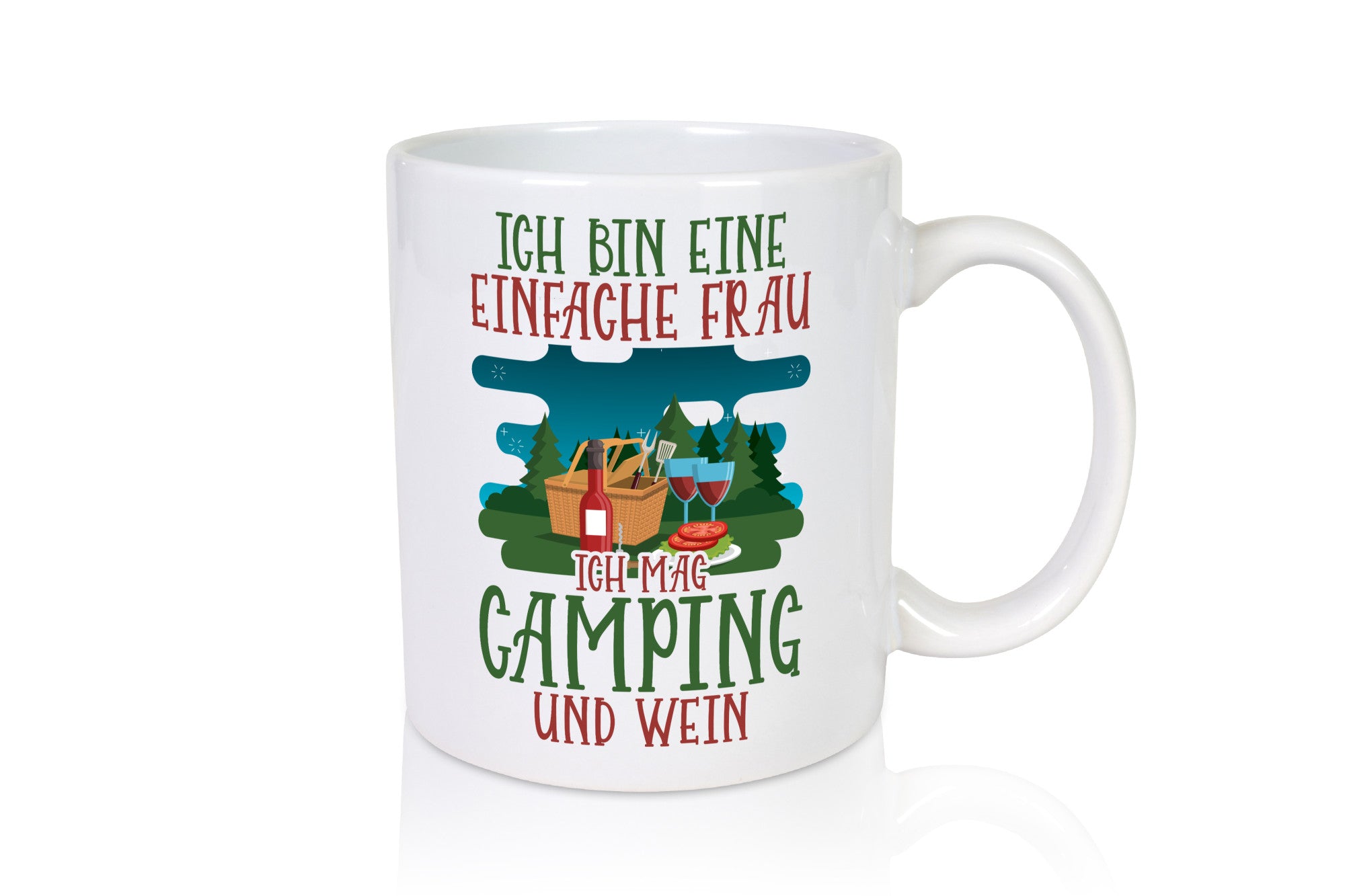 Einfache Frau Camping und Wein | v2 Geschenk Humor Geschenkidee lustiger Spruch