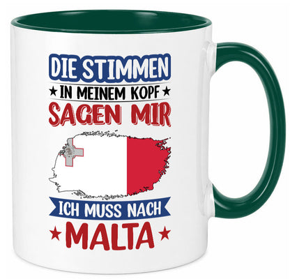 Malta | Urlaub Stimmen in meinem Kopf Traumland lustiger Spruch Geschenk Humor Tasse