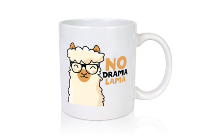 No Drama | Entspanntes Lama mit Brille Süßer Comic Humor Geschenkidee Tasse