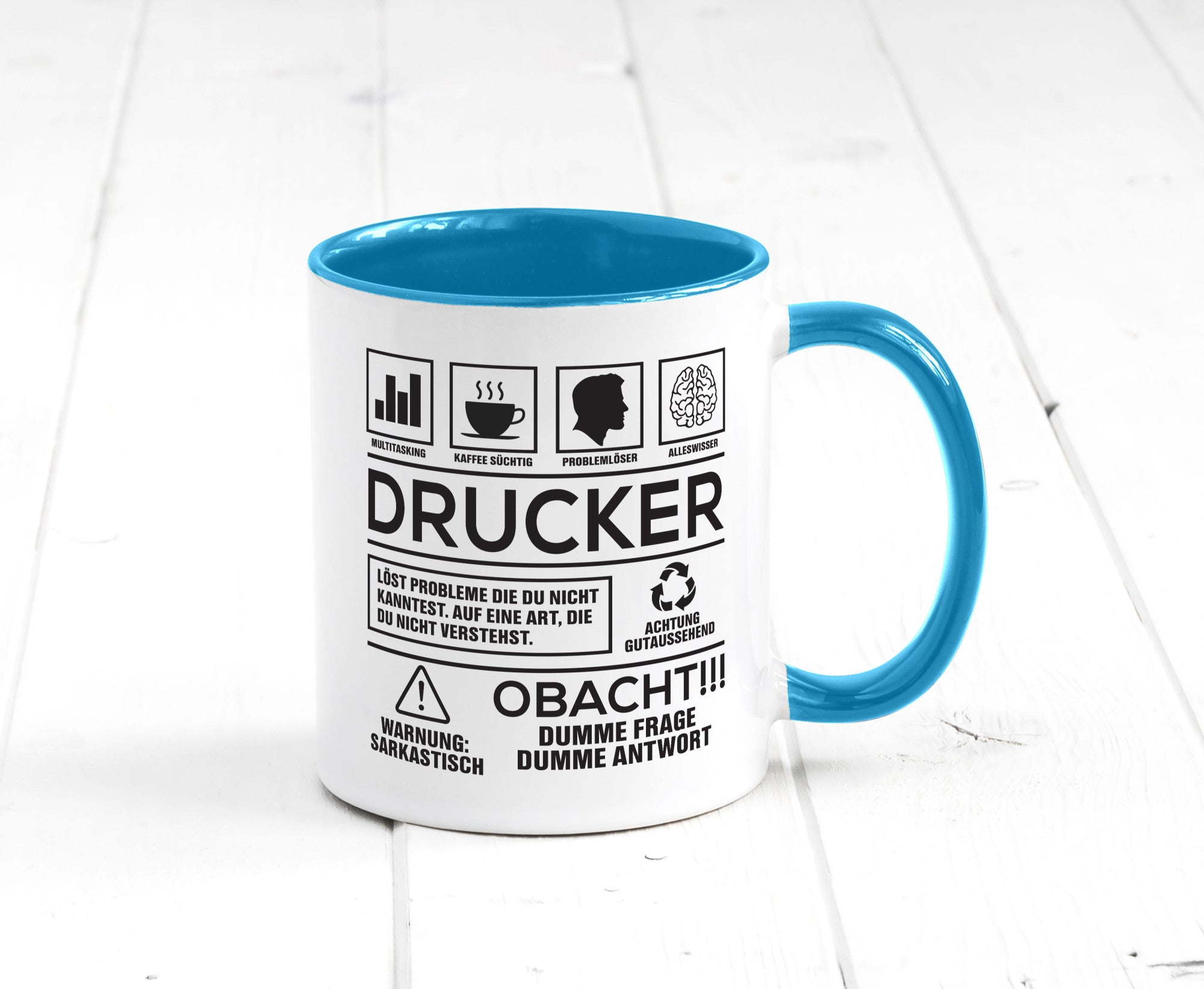 Achtung Probleme Drucker | Druckerei Print Medien Humor Geschenkidee Tasse