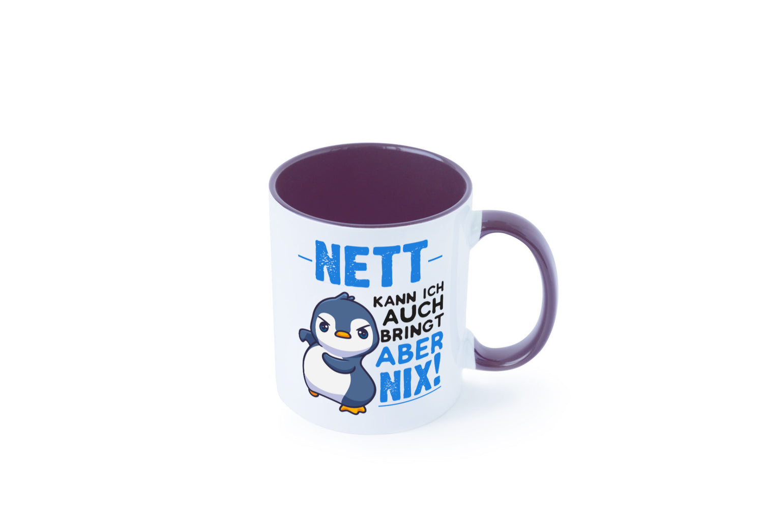 Nett kann ich auch | lustige Spruchtasse Pinguin Geschenk Humor Geschenkidee
