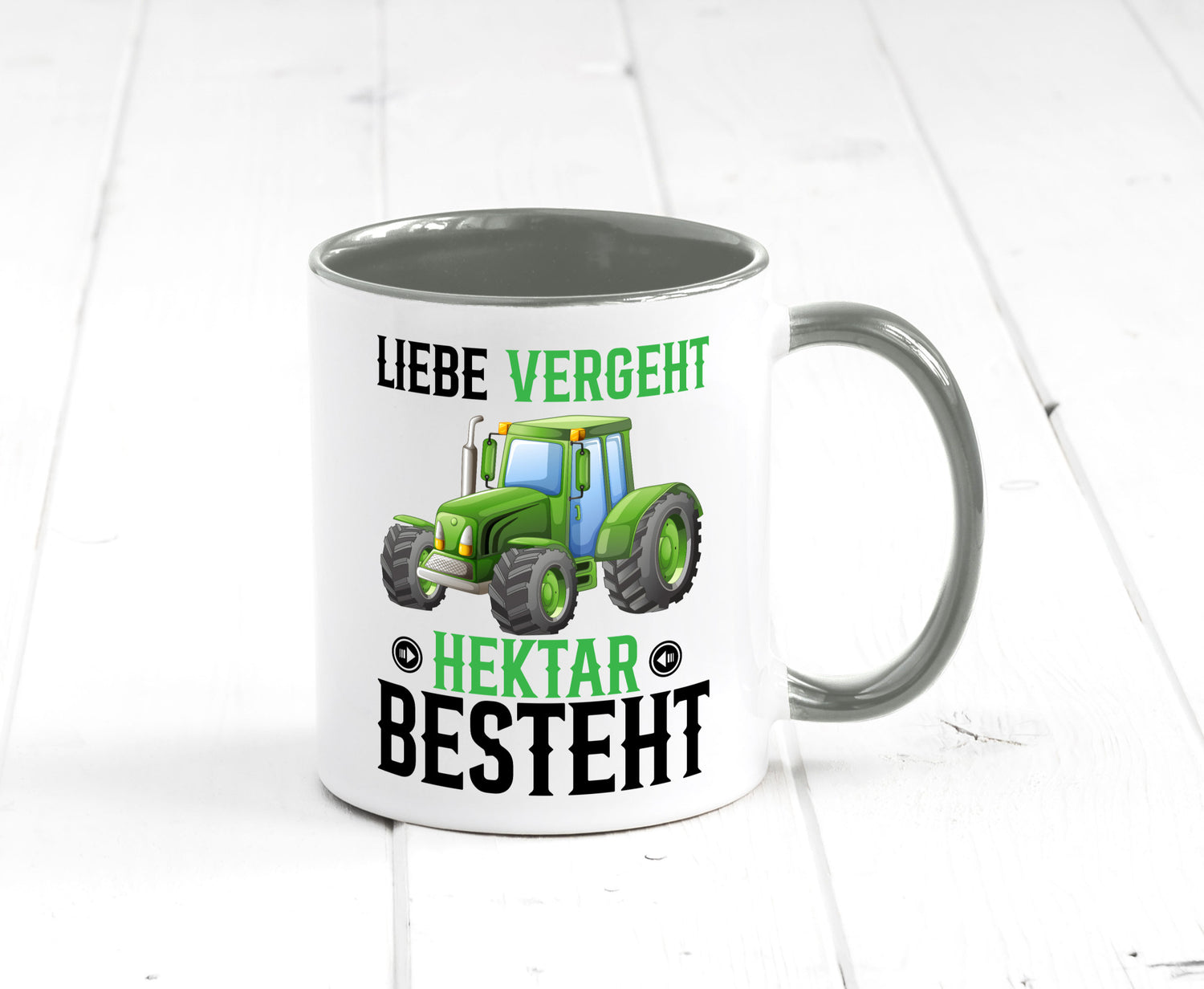 Liebe vergeht Hektar besteht | Traktor Bauer landwirt Humor Geschenkidee Tasse