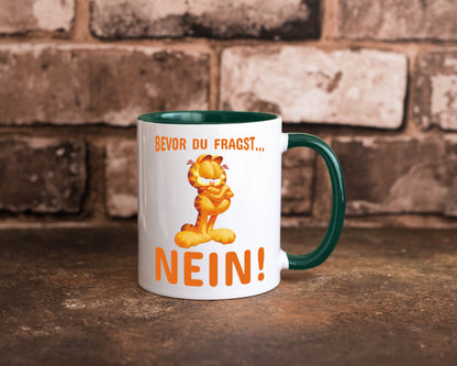 Bevor du fragst? Nein! | grimmige Katze Spruchtasse lustig Tierliebhaber Humor