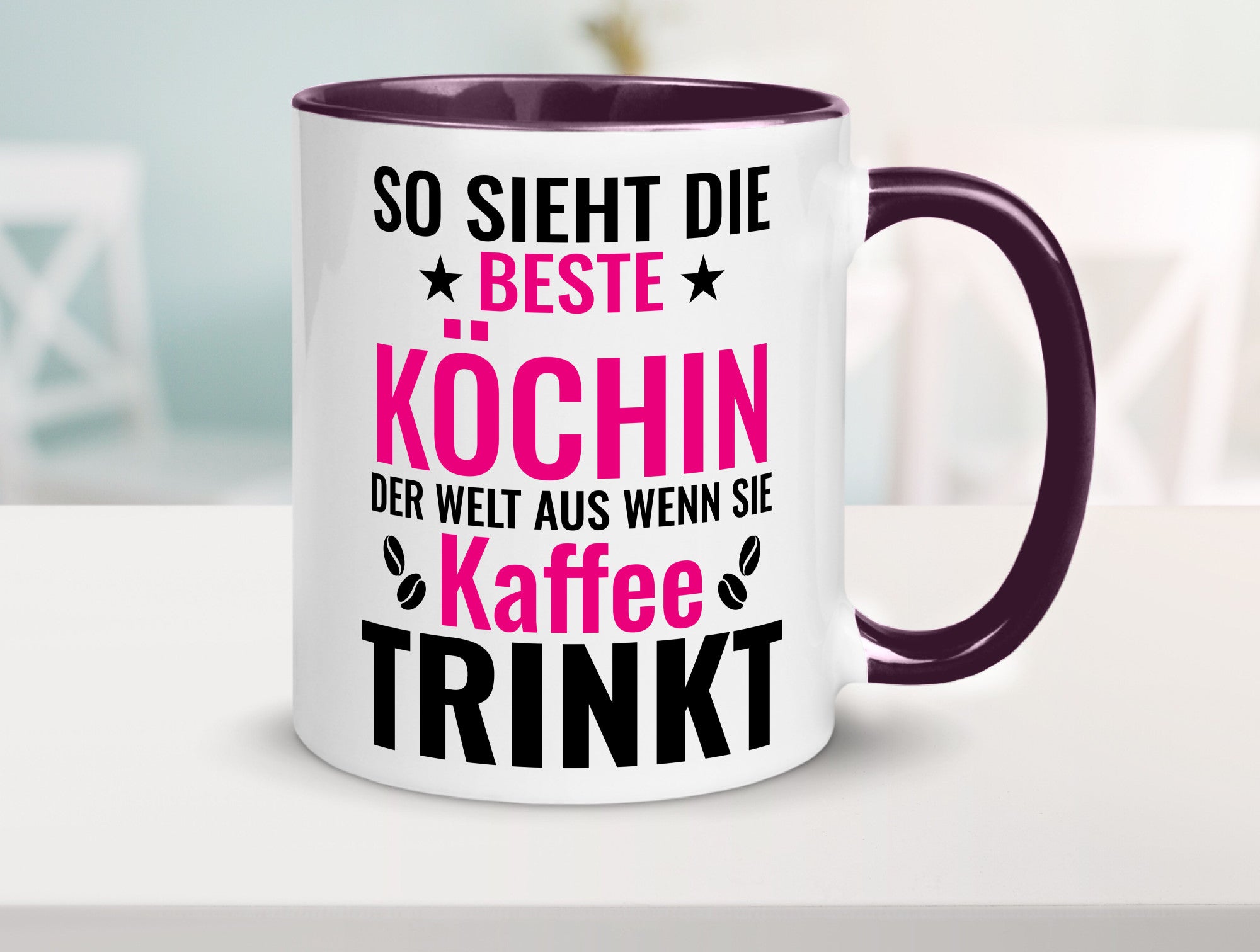 Kaffee trinkt: Köchin | Chefköchin Chefkoch Humor Arbeit Kollegen Büro