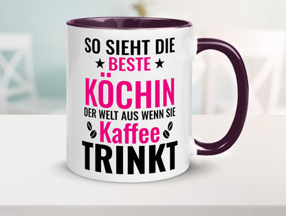 Kaffee trinkt: Köchin | Chefköchin Chefkoch Humor Arbeit Kollegen Büro