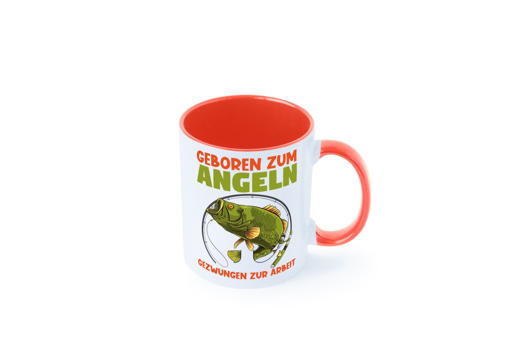 Geboren zum Angeln | Angler Tasse Fischer Spruch Humor Geschenkidee