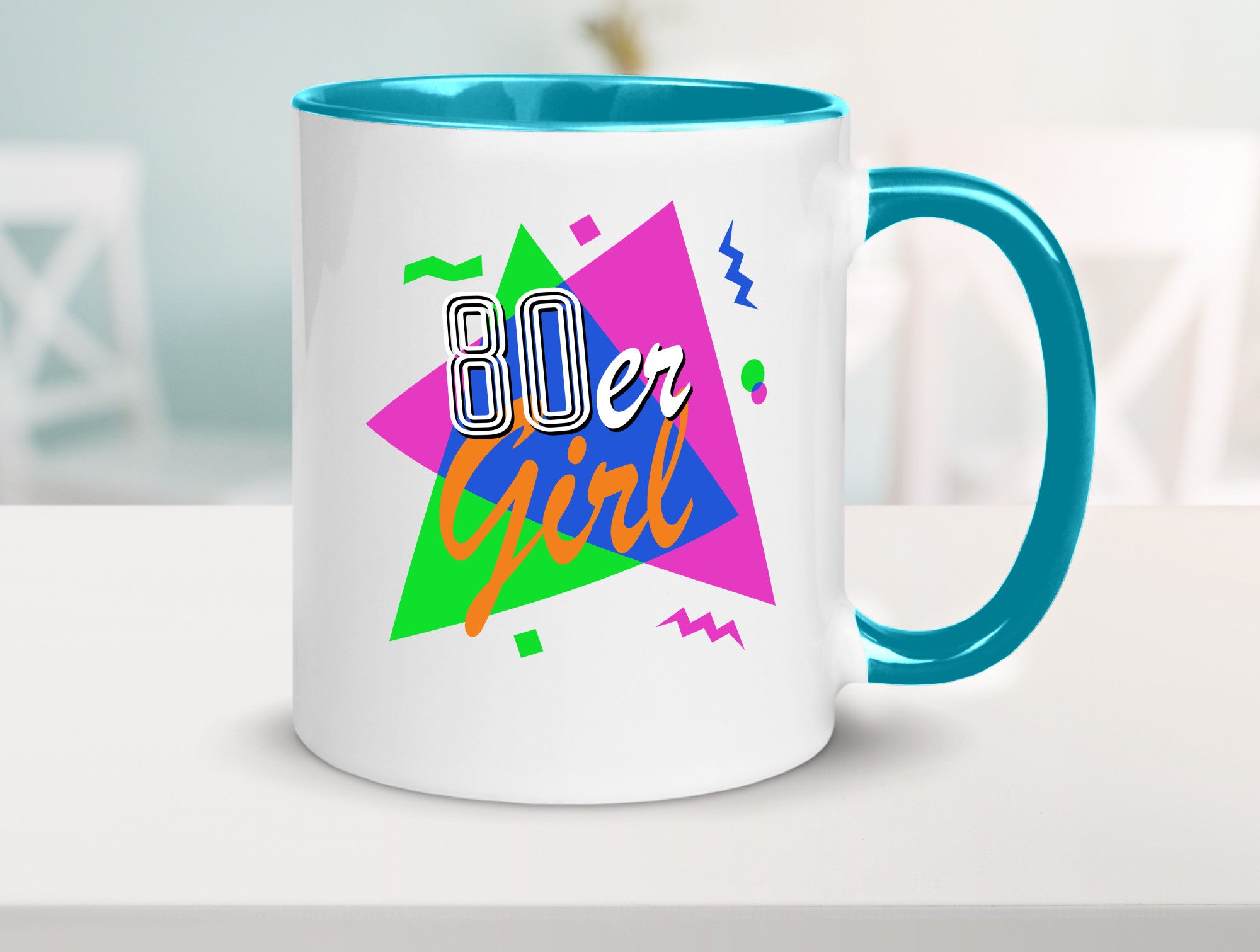80er Girl - Jahre bunt + verrückt retro Humor Geschenkidee Tasse
