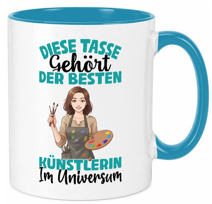 Im Universum: Künstlerin | Kunst lustig Humor Geschenkidee Geschenk Tasse