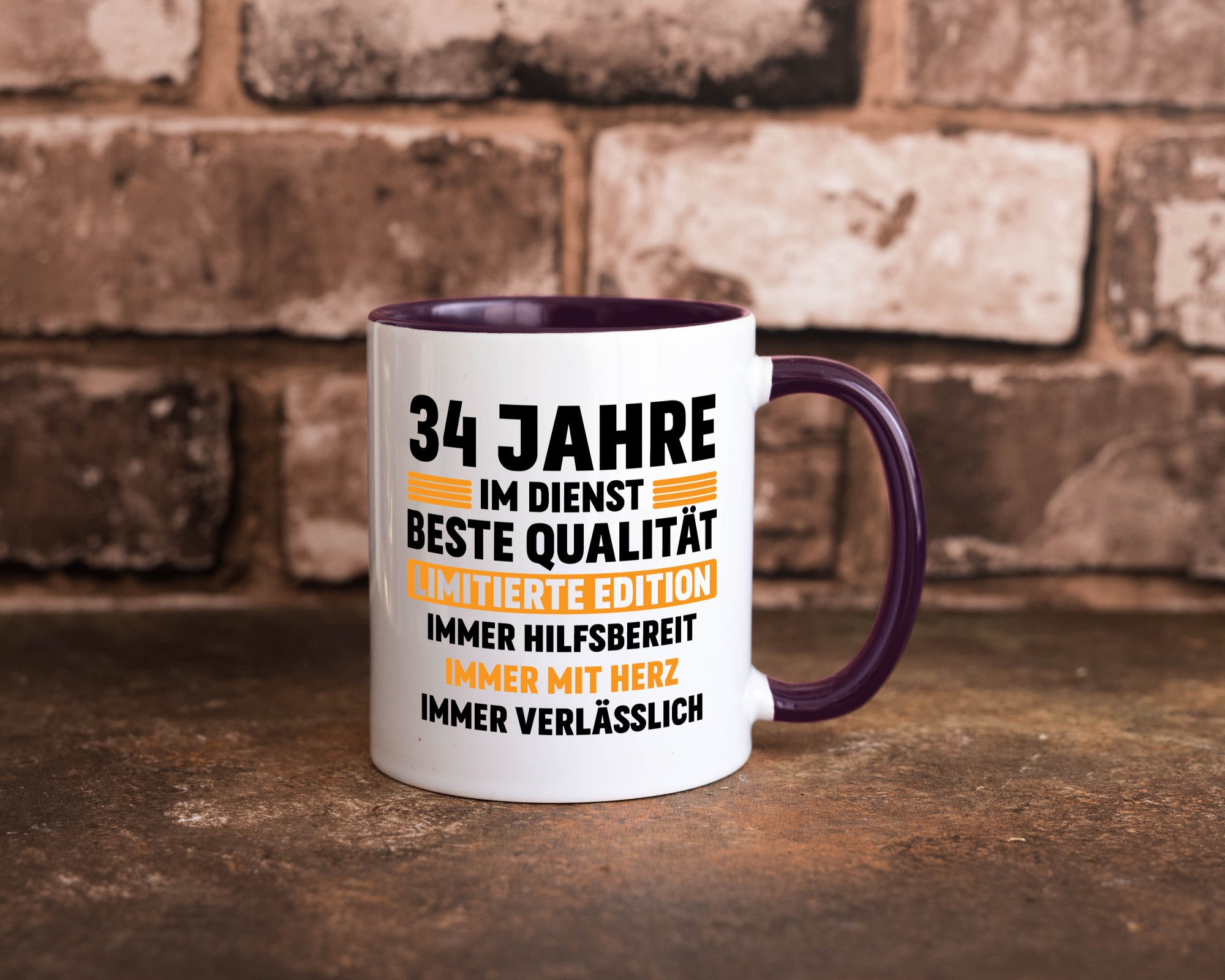 34 Jahre im Dienst | Jubiläum Arbeit v2 Humor Kollegen Büro Geschenkidee Tasse