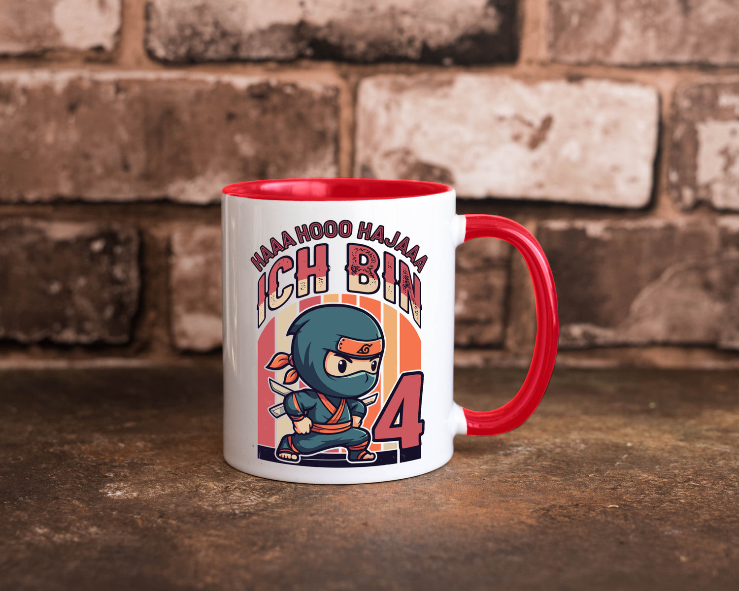 4. Geburtstag | Ninja Junge 4 Jahre lustiger Spruch Geschenk Geschenkidee Tasse