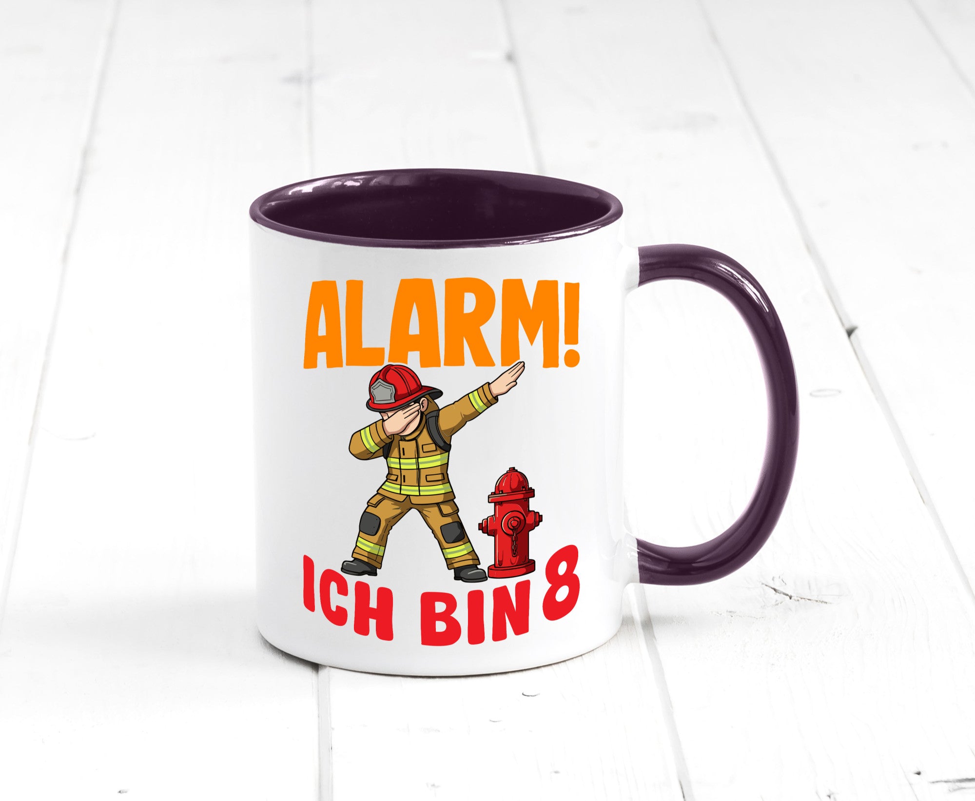8. Geburtstag | 8 Jahre Feuerwehr Junge lustig Geschenkidee Geschenk Tasse