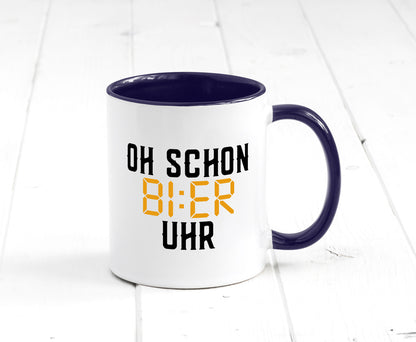 Oh schon Bier Uhr | Biertrinker Party Feiern Pils Humor Geschenkidee Tasse