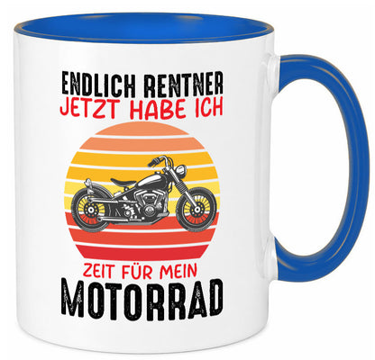 Endlich Renter jetzt habe ich Zeit für mein Motorrad lustig Humor Geschenkidee Tasse